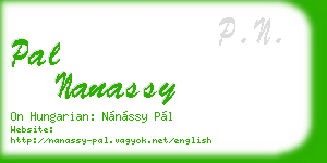 pal nanassy business card